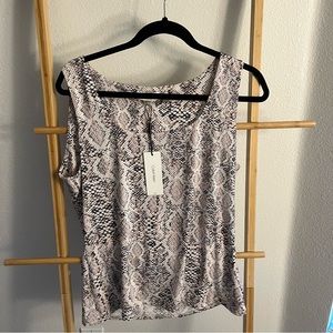 Calvin Klein sleeveless snake print top. Size L. New with tags.